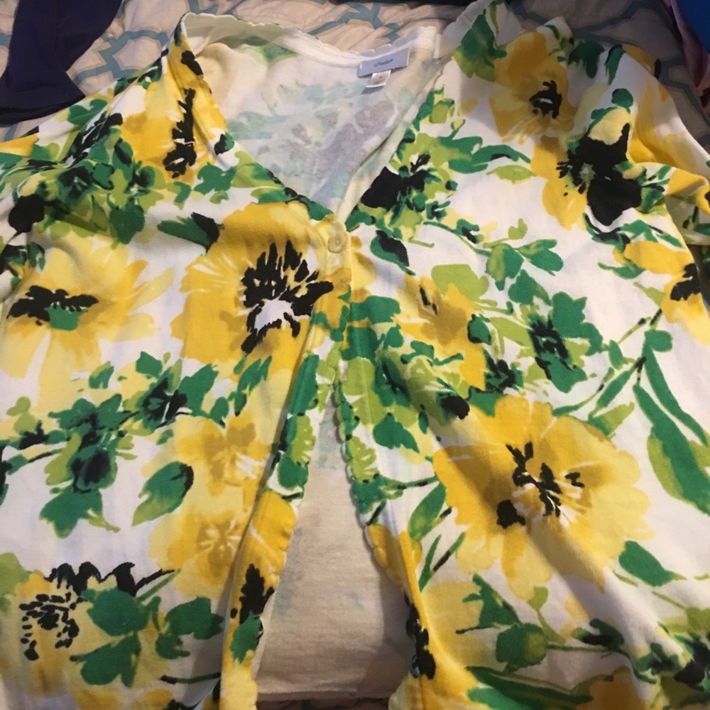 Yellow floral sweater
